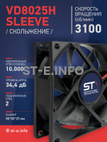 Вентилятор VD8025H sleeve (скольжение) 24V - st-e.info - Чебоксары