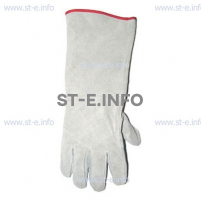 Перчатки-краги спилковые пятипалые серые с подложкой - st-e.info - Чебоксары